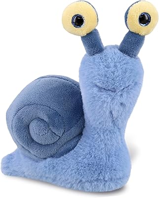 dollibu 毛绒蜗牛填充动物玩具 - 柔软惹人喜爱的大*蓝色蜗牛,可爱的